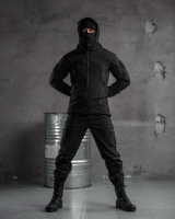 Тактичний костюм SoftShell Police black ВТ7623