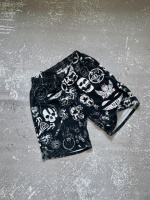 Шорти чорні з принтом - 44-055