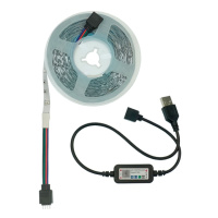 LED лента USB RGB 5V, IP 20, 10м, 100 светодиодов, Bluetooth, на самоклейке