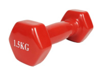 Гантель для фитнеса 1.5 кг EasyFit с виниловым покрытием красная