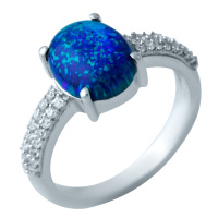 Серебряное кольцо CatalogSilver с опалом, вес изделия 3,1 гр (1920268) 17 размер