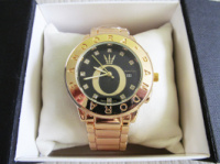 Часы  наручные женские часы золото+черный циферблат