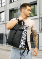 Рюкзак рол чоловічий принт Зебра