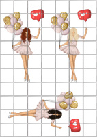 Цукрові картинки Girl (12 варіантів)
