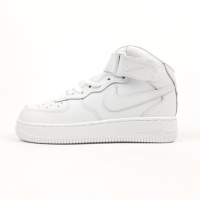 NIKE AIR FORCE 1 MID TRIPLE WHITE білі високі