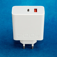 Зарядка для телефона 200W Power Adapter Suie USB-A/USB-C Белый, сетевое зарядное устройство для смартфона (ST)