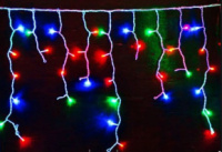 Xmas гірлянда LED 120 3.3Line Short curtain(Бульбашки/Бахрома) M-1 RGB 5М Вул.+соед.Білий