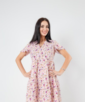 Літня сукня міні «Flower» оптом | Норма і батал Рожевий, 42-44