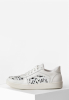 Жіночі білі шкіряні кеди з написом v7-e7-089