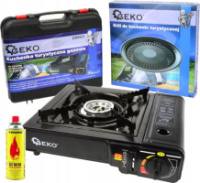 Плита газова з п'єзопідпалом під газові балони з решітка-гриль Geko G80521 з + 1 газ