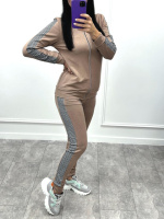 Спортивний жіночий костюм «Leon» оптом | Батал | Розпродаж моделі Капучіно, 50-52