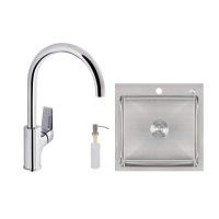 Набір для кухні Pivonka 2 в 1 зі змішувачем (QTPIV9013102UC + LDH5050BRU35375) Chrome