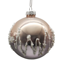 Игрушка на елку Novogod'ko 973848 8 см бежевая матовый орнамент