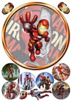 Вафельные картинки на тему: Супергерои (Халк, Спайдермен, Супермен, Капитан Америка, Железный человек)