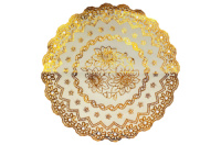 Салфетка для сервировки стола золото круглая «Узор» диаметром 380мм (123920)