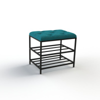 Банкетка для обуви Женева-1 50см велюр бирюзовый 2-0-9005