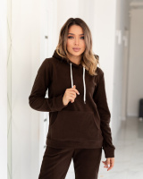 Спортивний флісовий костюм жіночий «Jacob» | Норма та батал Шоколадний, 46-48