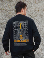 Утеплений оверсайз світшот на флісі з принтом Without Mclaren Black