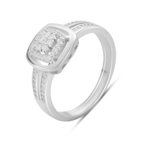Серебряное кольцо CatalogSilver с фианитами, вес изделия 3,33 гр (2186625) 18 размер