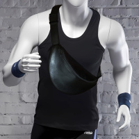 Сумка-бананка з розширювачем з еко-шкіри 32×16×7.5 см сумка через плече або поясна сумка чоловіча/жіноча(02911)