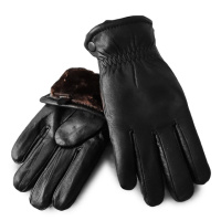 PODIUM Перчатка Мужская кожа Paidi 57-1 black мех Распродажа