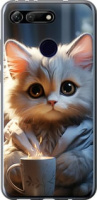 Чехол на Huawei Honor View 20 White cat 5646u-1645