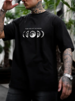 Чорна зручна оверсайз футболка з модним дизайном