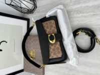 Сумка Coach Tabby Black чорно-бежевий гладкий