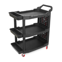 Пластиковая тележка для инструментов, с перфорированной стенкой, 97.5х48х68мм, черный