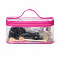 Прозрачная косметичка из плотного силикона L ORGANIZE (розовый)