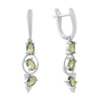 Серебряные серьги CatalogSilver с мистик топазом 2.11ct (2191339)