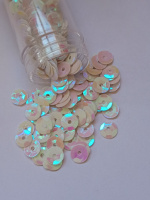 Пайетки голограмма/ 7 мм /  белый / 5 грамм