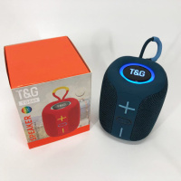 Портативная Bluetooth колонка TG658 8W с RGB подсветкой, аккумуляторная переносная колонка. Цвет: синий