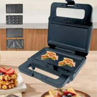 Вафельниця 4в1 Zepline 2200Вт ZP-801 Мультимейкер зі змінними панелями для сендвічів вафель гриль горіхівниця