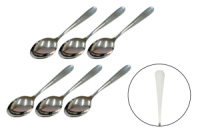 Набор серебристых чайных ложек с узором «Классика» (6шт) (124255)