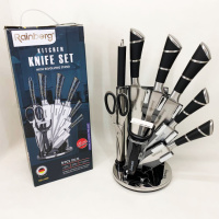 Набор кухонных ножей Rainberg RB-2499 8 предметов на вращающейся подставке Полосы