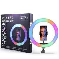 Кольцевая LED лампа RGB MJ26 (1 крепление) (управление на проводе)