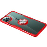 TPU+PC чохол для Apple iPhone 11 Pro (5.8«) - Deen CrystalRing for Magnet (opp) (Безбарвний / Червоний) - купити в SmartEra.ua