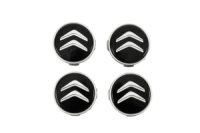 Колпачки в диски 60/56 мм (Чёрные с хромом, 4 шт.) для Citroen