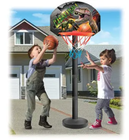 Баскетбол (стійка, кільце d=26см, надувний м'ячик d=12см, щит із малюнком динозаврів)