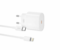 Блок живлення XO-L81B з кабелем Type-C - Lightning (Iphone) / Швидка зарядка Quick Charge 3.0 / 20W (PD 20W) Білий - купити в SmartEra.ua