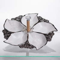 Менажница фарфоровая на 5 секций для закусок тарелка менажница 30×30×13 (см) Белый с серебром 918-44S