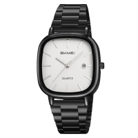 Чоловічий годинник Skmei 2551BKWT Black-White у квадратному корпусі з білим циферблатом