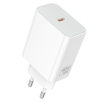 Мережевий зарядний пристрій BOROFONE BA109A Star single port PD40W charger (EU) White (6941991126888)