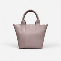 ДИМЧАТА (темний беж) - велика, каркасна, якісна сумка в стилі «Tote Bag», відділення на блискавці (Луцьк, 836)