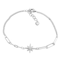 Серебряный браслет CatalogSilver с фианитами, вес изделия 2,81 гр (2190615) 1720 размер