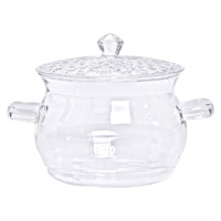 Стеклянная кастрюля прозрачная с крышкой 2 (л) жаропрочная HP-33-1