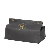 Салфетница из эко кожи 20×7.5×11.5 см для салфеток на кнопках Серый HP-3-213G