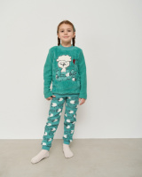 Теплий комплект на дівчинку зі штанами - Баранчики - Велюрсофт+Фліс  5-6, 7-8, 9-10, 11-12 років