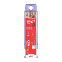 Свердло по металу RedHEX SHOCKWAVE HSS-TiN MILWAUKEE, діаметр 4,0х71,5х26мм, (10шт), пластикова коробка